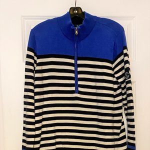 Ralph Lauren Half-Zip Front Striped Sweater